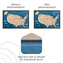 Load image into Gallery viewer, 3D Wooden USA Map on Board Gold