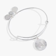 Load image into Gallery viewer, Initial A Pave Starburst Texture Bangle
