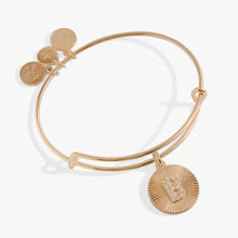 Load image into Gallery viewer, Initial B Pave Starburst Texture Bangle