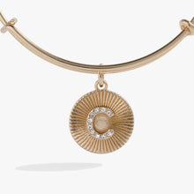 Load image into Gallery viewer, Initial C Pave Starburst Texture Bangle