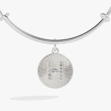 Load image into Gallery viewer, Initial H Pave Starburst Texture Bangle