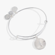 Load image into Gallery viewer, Initial I Pave Starburst Texture Bangle