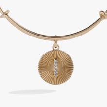Load image into Gallery viewer, Initial I Pave Starburst Texture Bangle