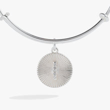 Load image into Gallery viewer, Initial I Pave Starburst Texture Bangle