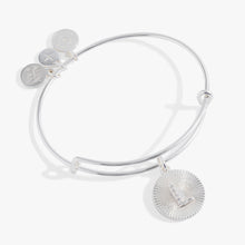 Load image into Gallery viewer, Initial L Pave Starburst Texture Bangle
