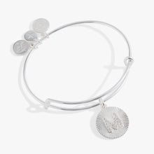 Load image into Gallery viewer, Initial M Pave Starburst Texture Bangle