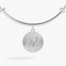 Load image into Gallery viewer, Initial M Pave Starburst Texture Bangle