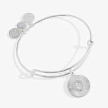 Load image into Gallery viewer, Initial O Pave Starburst Texture Bangle