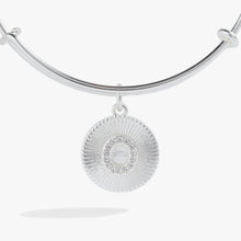Load image into Gallery viewer, Initial O Pave Starburst Texture Bangle