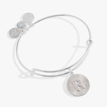 Load image into Gallery viewer, Initial R Pave Starburst Texture Bangle