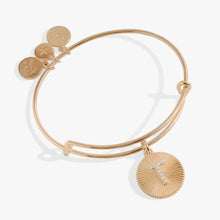 Load image into Gallery viewer, Initial T Pave Starburst Texture Bangle