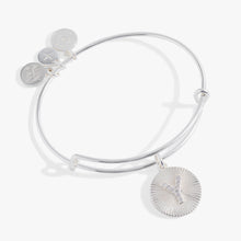 Load image into Gallery viewer, Initial Y Pave Starburst Texture Bangle