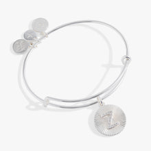 Load image into Gallery viewer, Initial Z Pave Starburst Texture Bangle