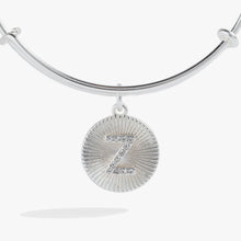 Load image into Gallery viewer, Initial Z Pave Starburst Texture Bangle