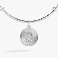 Load image into Gallery viewer, Initial B Pave Starburst Texture Bangle
