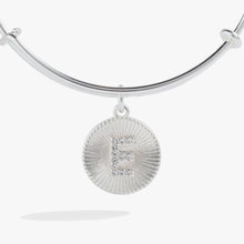 Load image into Gallery viewer, Initial E Pave Starburst Texture Bangle