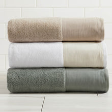Load image into Gallery viewer, Cotton Linen-Like Border 6-Piece Towel Set - Priya Collection