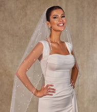 Load image into Gallery viewer, Pearl Wedding Veil, Cathedral Veil- D238