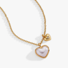 Load image into Gallery viewer, Pearl Heart Duo Charm Necklace