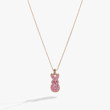 Load image into Gallery viewer, PEEPS® Pink Crystal Bunny Pendant Necklace