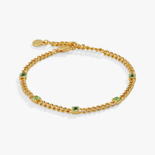 Load image into Gallery viewer, August Birthstone Peridot Curb Chain Bracelet