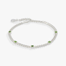 Load image into Gallery viewer, August Birthstone Peridot Curb Chain Bracelet