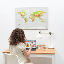 Load image into Gallery viewer, World Map on Canvas - Physical