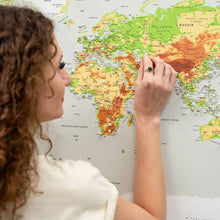 Load image into Gallery viewer, World Map on Canvas - Physical