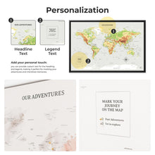 Load image into Gallery viewer, World Map on Canvas - Physical
