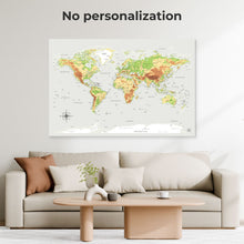 Load image into Gallery viewer, World Map on Canvas - Physical