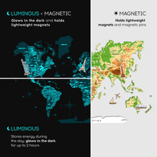 Load image into Gallery viewer, 3D Luminous Colored Wooden World Map Physical