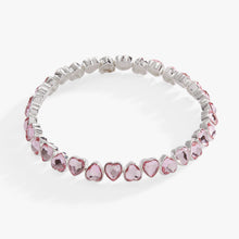 Load image into Gallery viewer, Pink Crystal Heart Stretch Bracelet