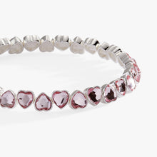 Load image into Gallery viewer, Pink Crystal Heart Stretch Bracelet