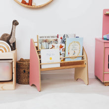 Load image into Gallery viewer, Wooden Montessori Bookshelf Pink