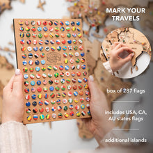 Load image into Gallery viewer, 3D Wooden World Map Gold
