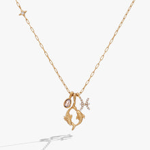 Load image into Gallery viewer, Pisces Zodiac Charm Cluster Necklace
