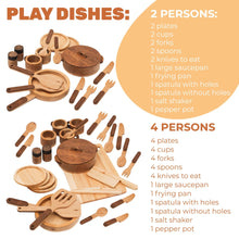 Load image into Gallery viewer, Wooden Play Kitchen Dishes