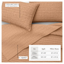 Load image into Gallery viewer, 100% Cotton Honeycomb Waffle Garment Washed Quilt Set - Genevieve Collection