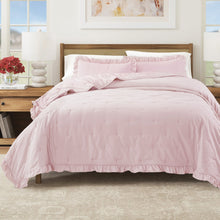 Load image into Gallery viewer, Dot Stitched Ruffled Quilt Set - Dot-Ruffled Collection