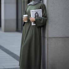 Load image into Gallery viewer, Premium Linen Effect Pullover Abaya with Pockets (MA341)