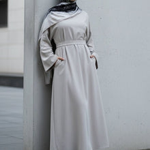 Load image into Gallery viewer, Premium Linen Effect Pullover Abaya with Pockets (MA341)