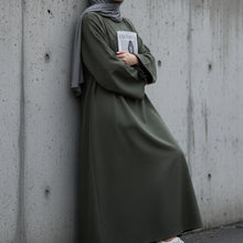 Load image into Gallery viewer, Premium Linen Effect Pullover Abaya with Pockets (MA341)