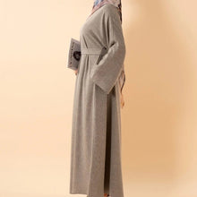 Load image into Gallery viewer, Premium Linen Effect Pullover Abaya with Pockets (MA341)