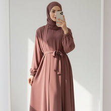 Load image into Gallery viewer, Premium Nida Zoom Open Abaya 3-Piece Set (MOA239)