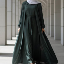 Load image into Gallery viewer, Premium Nida Zoom Open Abaya 3-Piece Set (MOA239)