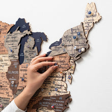 Load image into Gallery viewer, Wooden 3d Map of USA - Smokey
