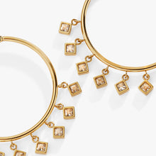 Load image into Gallery viewer, Princess Cut Crystal Hoop Earrings
