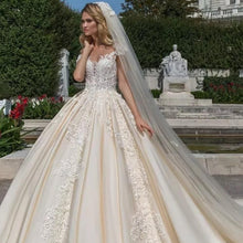 Load image into Gallery viewer, Vintage Cap Sleeve Luxury Ball Gown Wedding Dress