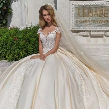 Load image into Gallery viewer, Vintage Cap Sleeve Luxury Ball Gown Wedding Dress