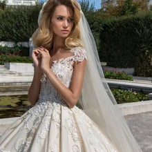 Load image into Gallery viewer, Vintage Cap Sleeve Luxury Ball Gown Wedding Dress